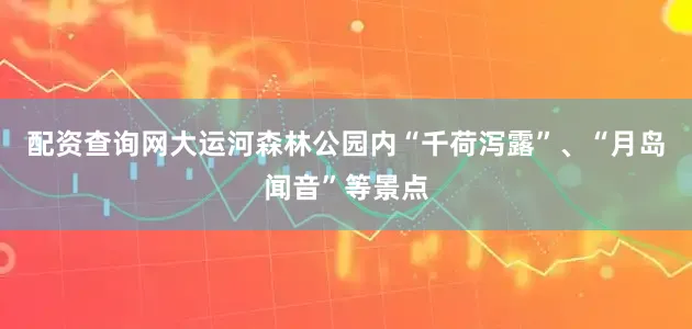 配资查询网大运河森林公园内“千荷泻露”、“月岛闻音”等景点
